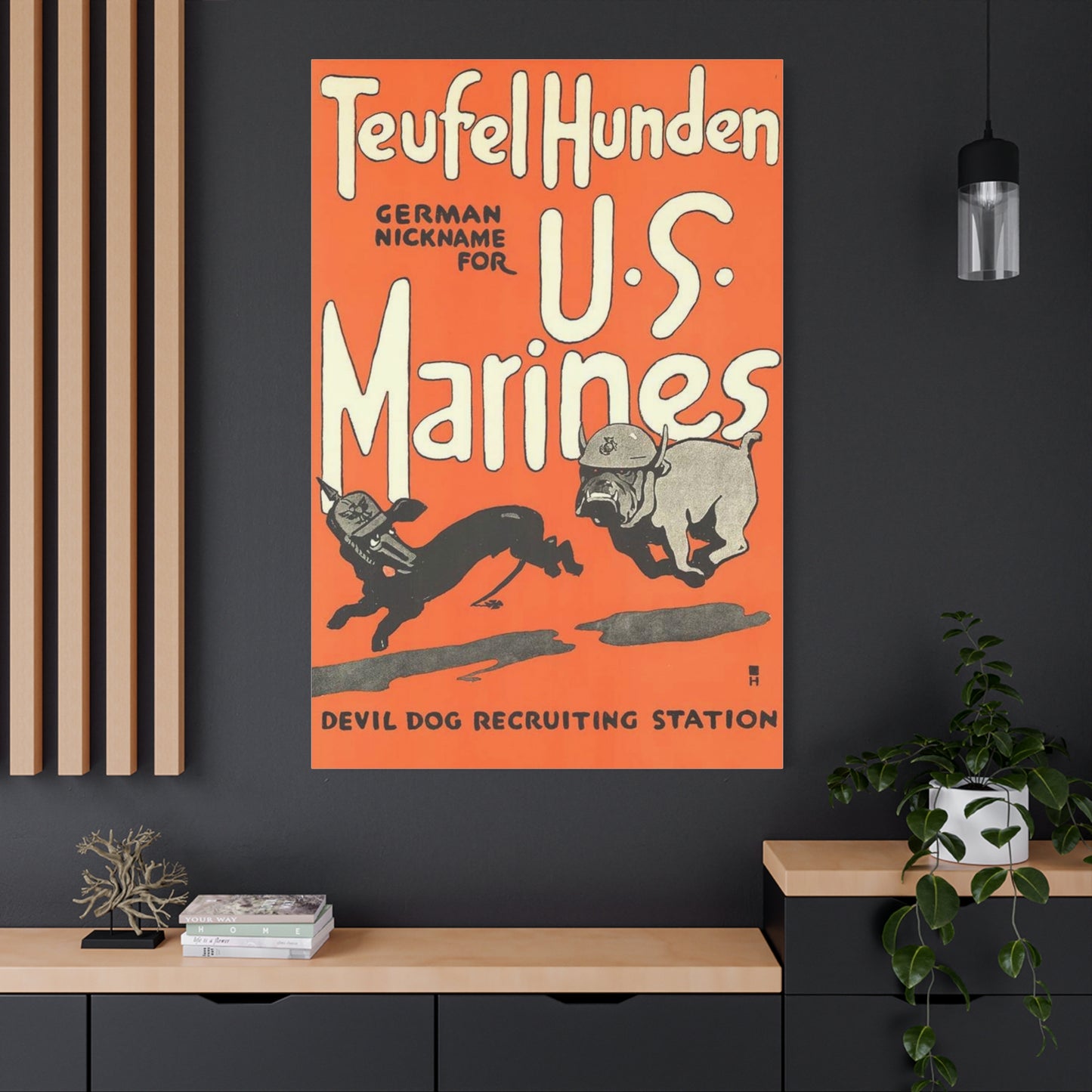Canvas Print — Vintage “Teufel Hunden” U.S. Marines Recruiting Poster