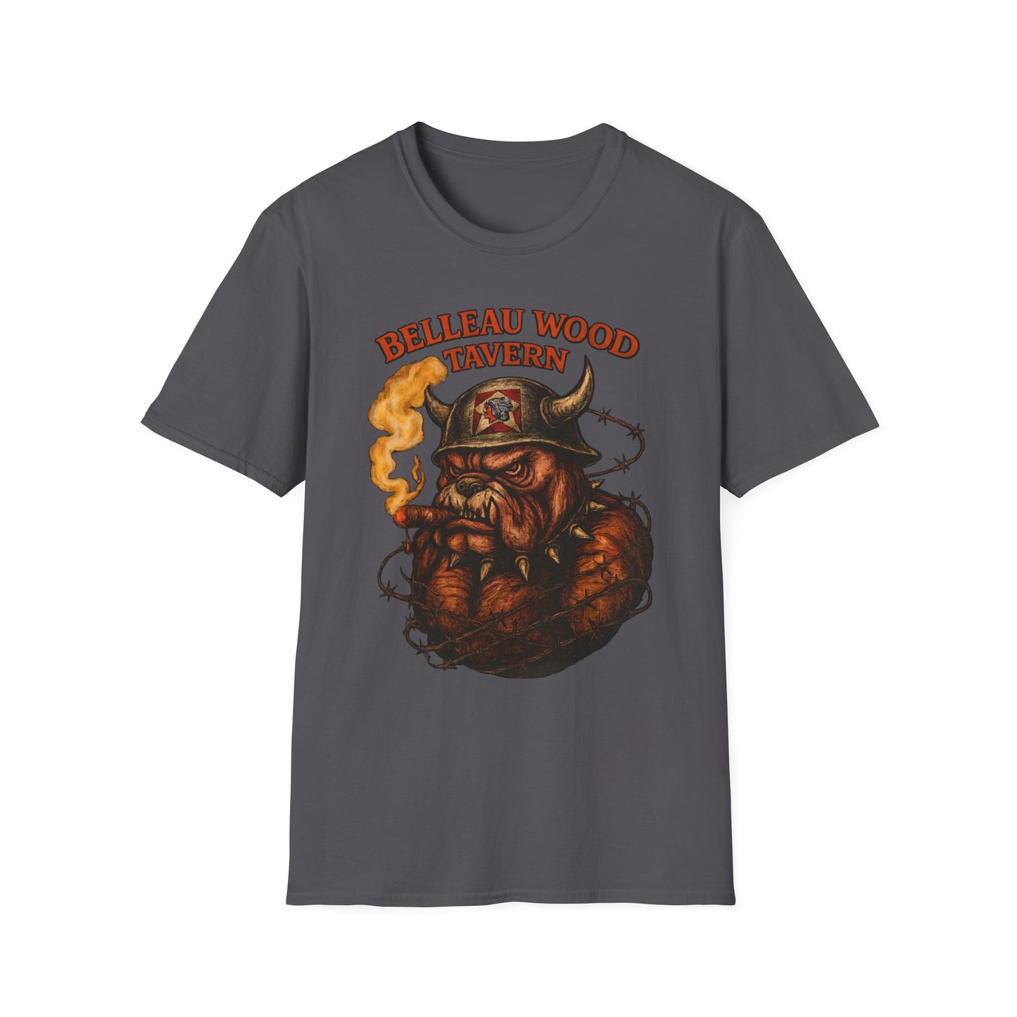 BELLEAU WOOD TAVERN Devil Dog USMC Unisex Softstyle T-Shirt, Vintage Graphic Tee