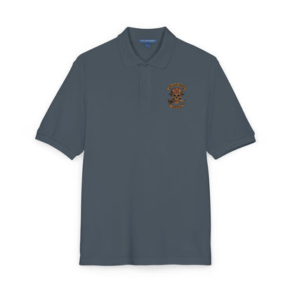 Embroidered Belleau Wood Tavern USMC Skull Helmet Unisex Polo Shirt