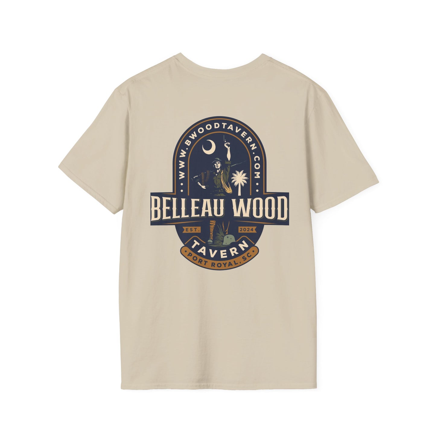 Belleau Wood Tavern Unisex Softstyle T-Shirt, Vintage Graphic Tee, Casual Wear