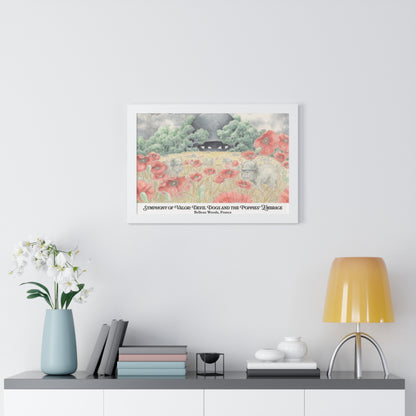 Framed Art Print — "Symphony of Valor: Devil Dogs and the Poppies' Embrace"