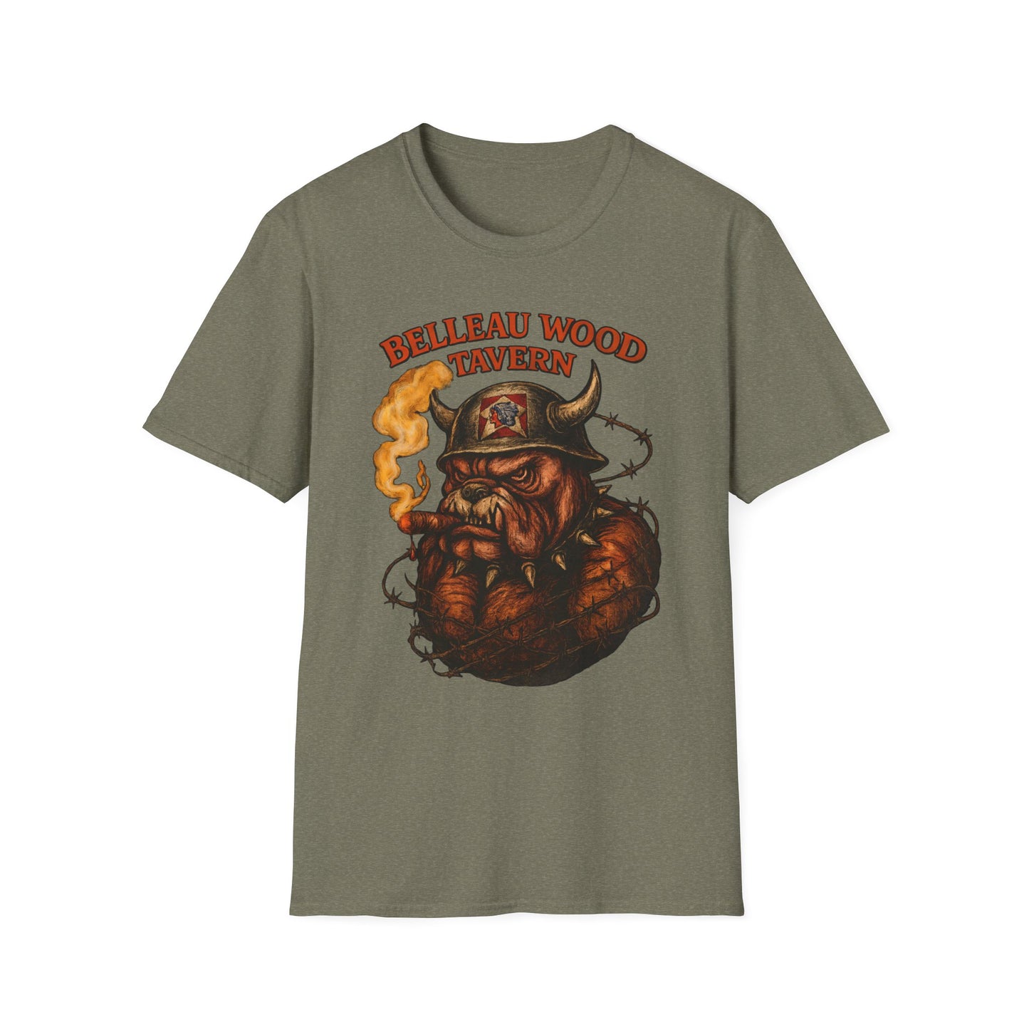 BELLEAU WOOD TAVERN Devil Dog USMC Unisex Softstyle T-Shirt, Vintage Graphic Tee