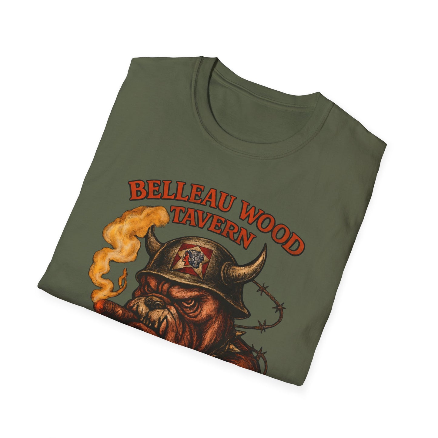 BELLEAU WOOD TAVERN Devil Dog USMC Unisex Softstyle T-Shirt, Vintage Graphic Tee