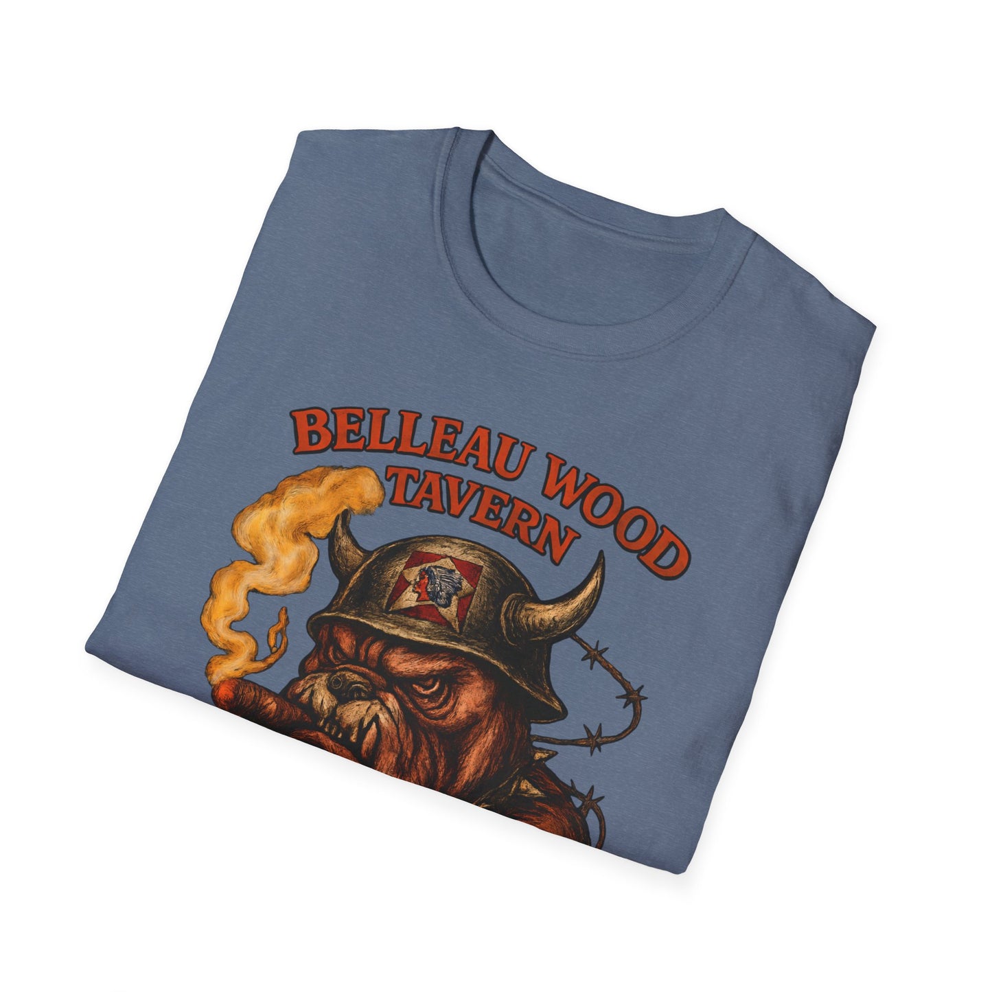 BELLEAU WOOD TAVERN Devil Dog USMC Unisex Softstyle T-Shirt, Vintage Graphic Tee