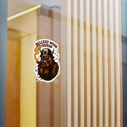 Belleau Wood Tavern Devil Dog with Cigar Marines Sticker Cut Vinyl Decals USMC
