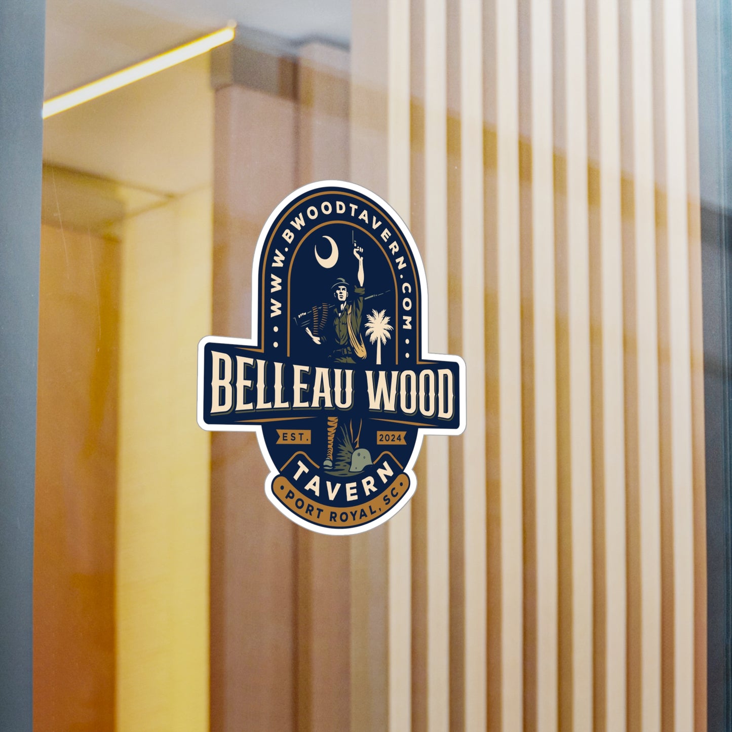 Belleau Wood Tavern Design, Vinyl Decal Stickers, Laptop Decals, Car Stickers