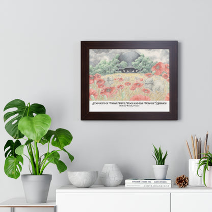 Framed Art Print — "Symphony of Valor: Devil Dogs and the Poppies' Embrace"