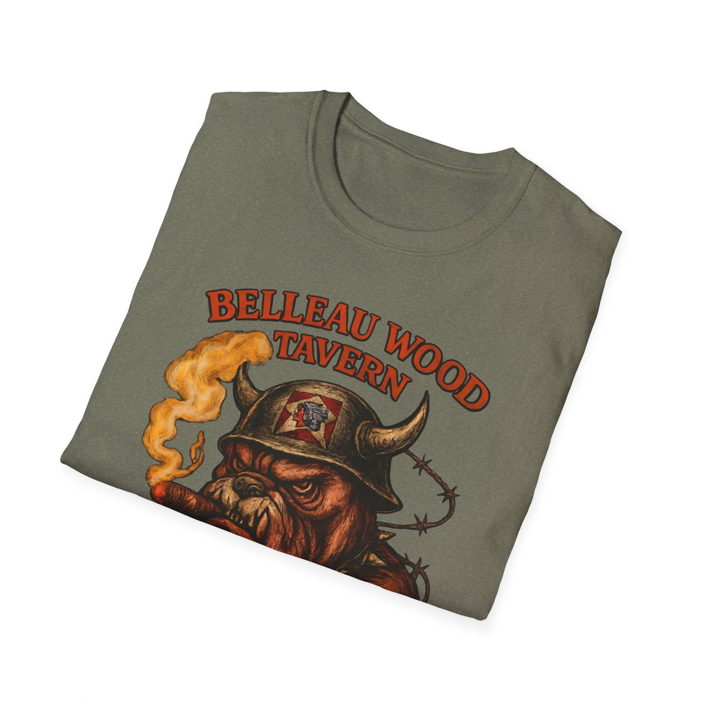 BELLEAU WOOD TAVERN Devil Dog USMC Unisex Softstyle T-Shirt, Vintage Graphic Tee