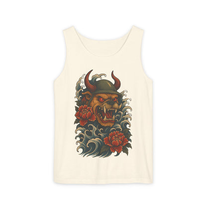 Unisex Japanese Tattoo Style Devil Dog, Cool Summer Tank Top