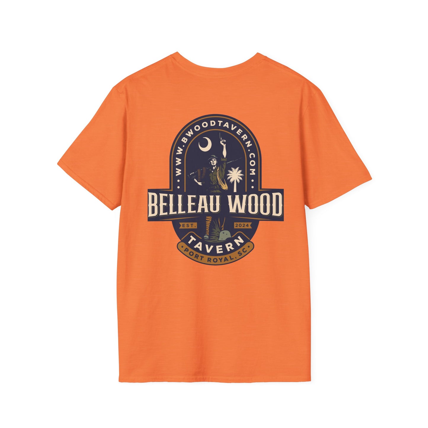Belleau Wood Tavern Unisex Softstyle T-Shirt, Vintage Graphic Tee, Casual Wear