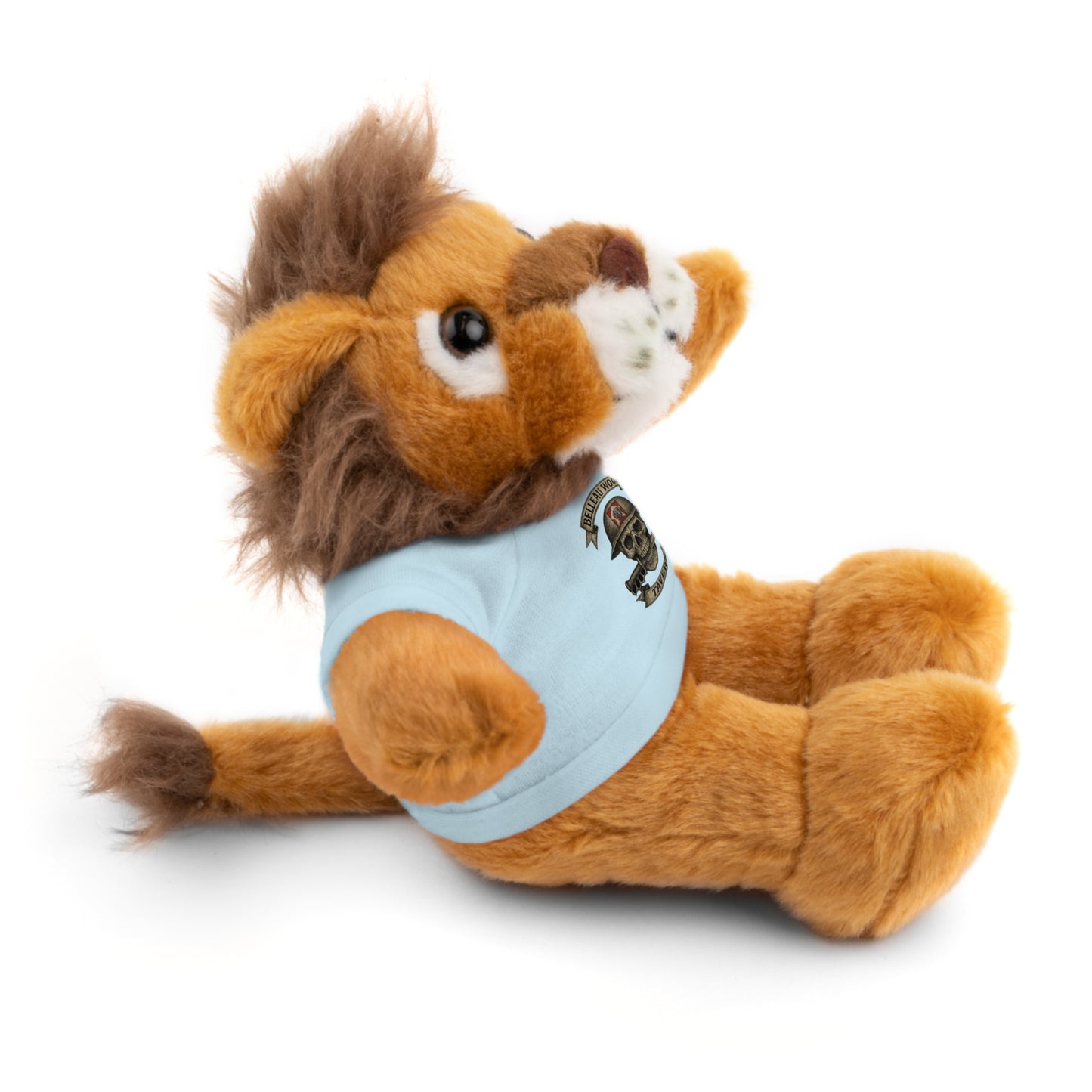 Personalized Stuffed Animal with Belleau Wood Skull T-Shirt Design