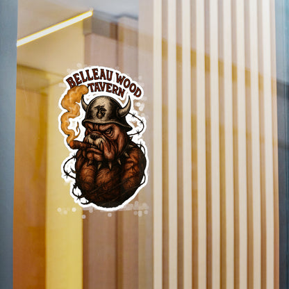 Belleau Wood Tavern Devil Dog with Cigar Marines Sticker Cut Vinyl Decals USMC