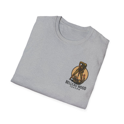 Belleau Wood Tavern Marine w/ Beer Flag T-Shirt, Unisex, Vintage Style Apparel