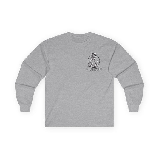 Iron Mike (Back) -Belleau Wood Tavern Long Sleeve Tee - Unisex Ultra Cotton Shirt