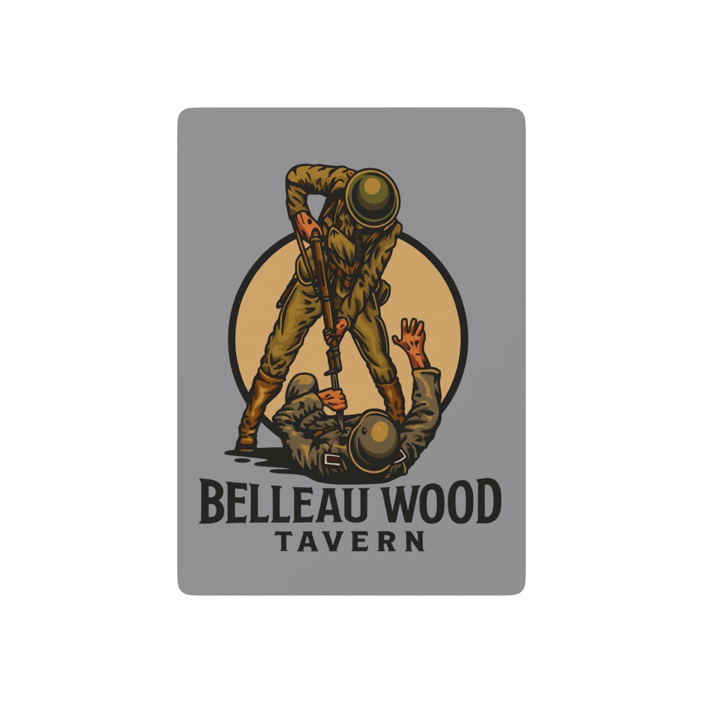 Devil Dog Bayoneting Hun- Belleau Wood Tavern Poker Playing Cards - USMC