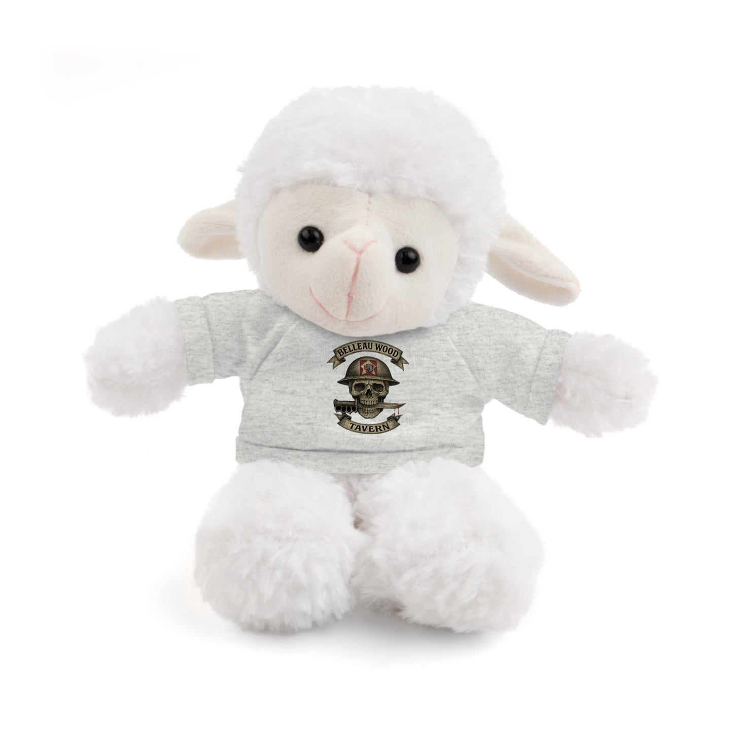 Personalized Stuffed Animal with Belleau Wood Skull T-Shirt Design