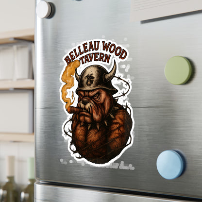Belleau Wood Tavern Devil Dog with Cigar Marines Sticker Cut Vinyl Decals USMC