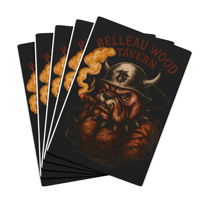 Cigar Smoking Devil Dog - Belleau Wood Tavern Poker Playing Cards - USMC