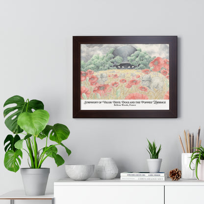 Framed Art Print — "Symphony of Valor: Devil Dogs and the Poppies' Embrace"