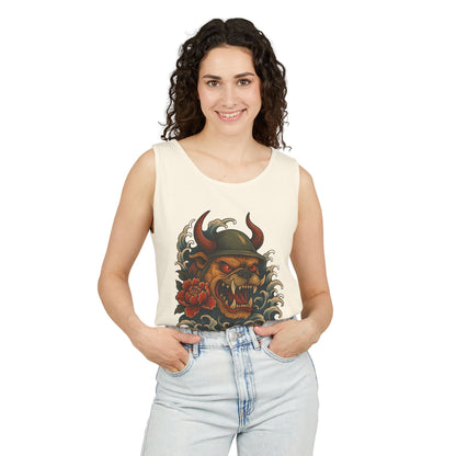Unisex Japanese Tattoo Style Devil Dog, Cool Summer Tank Top