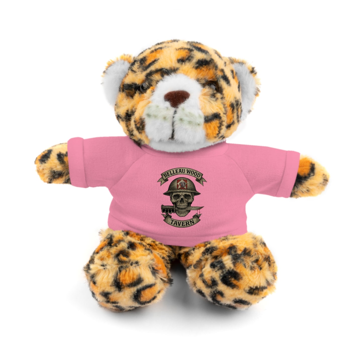 Personalized Stuffed Animal with Belleau Wood Skull T-Shirt Design