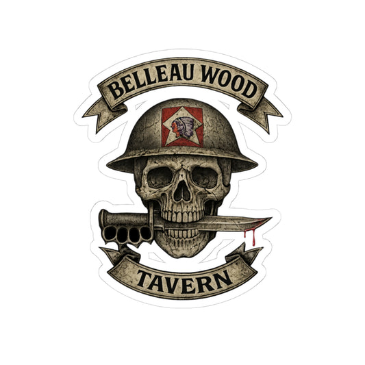 Vintage Skull Tavern Stickers, Skull Art Decor, Military-Themed Decals