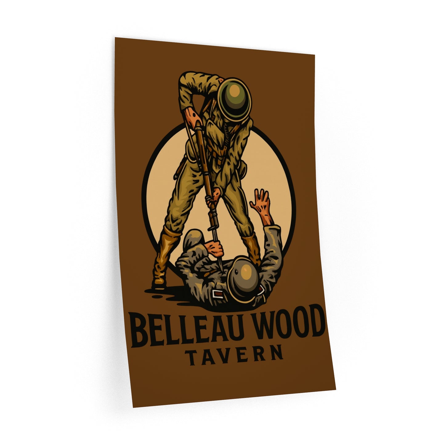 Belleau Wood Tavern Marine Bayonetting Hun Wall Decal, US Marines, USMC