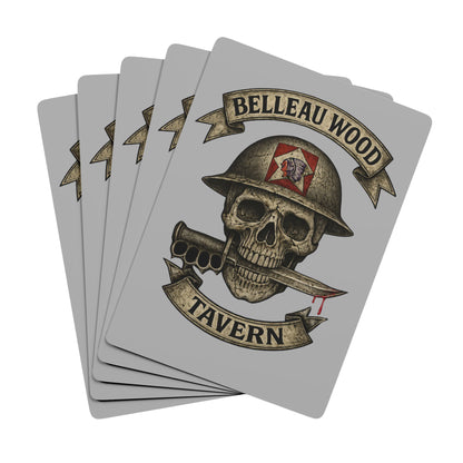 Skull- US Marine Helmet and Trench Knife Belleau Wood Tavern Playing Cards