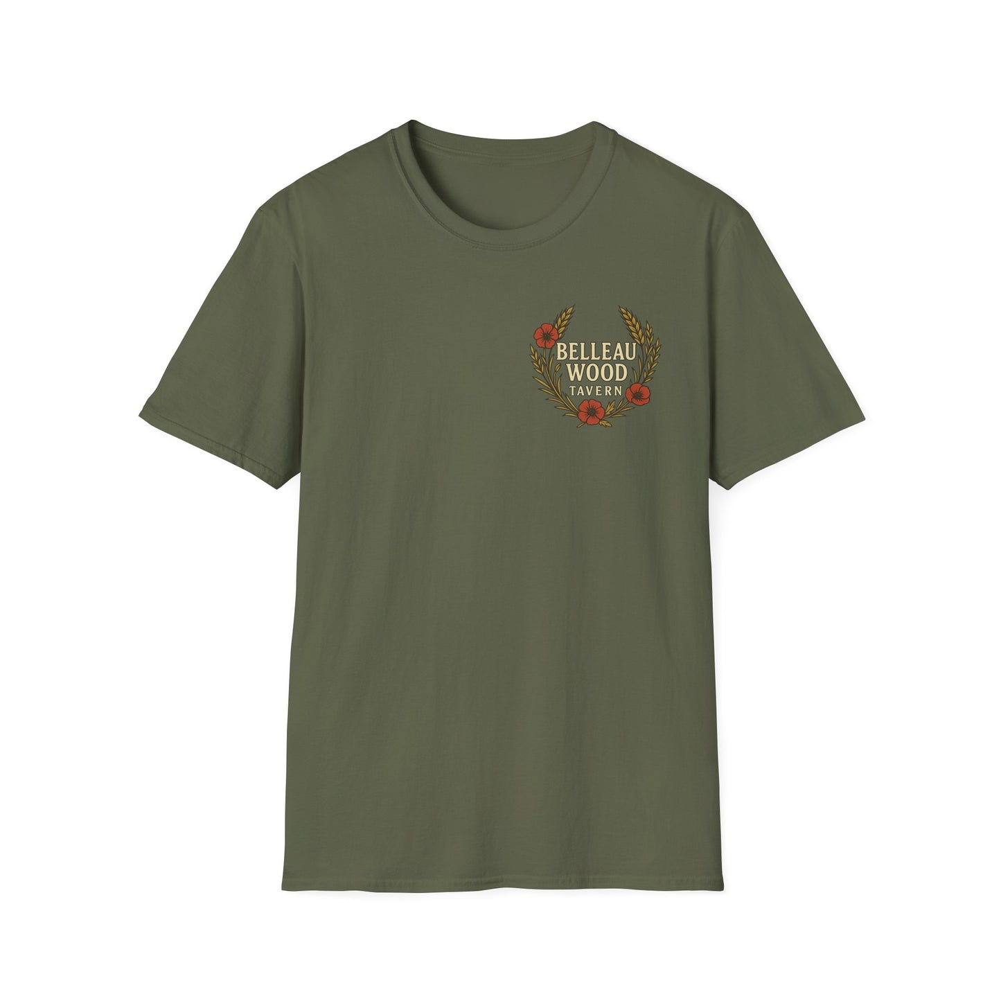 Belleau Wood Tavern – Wheat & Poppies Wreath Tee Stacking Bodies
