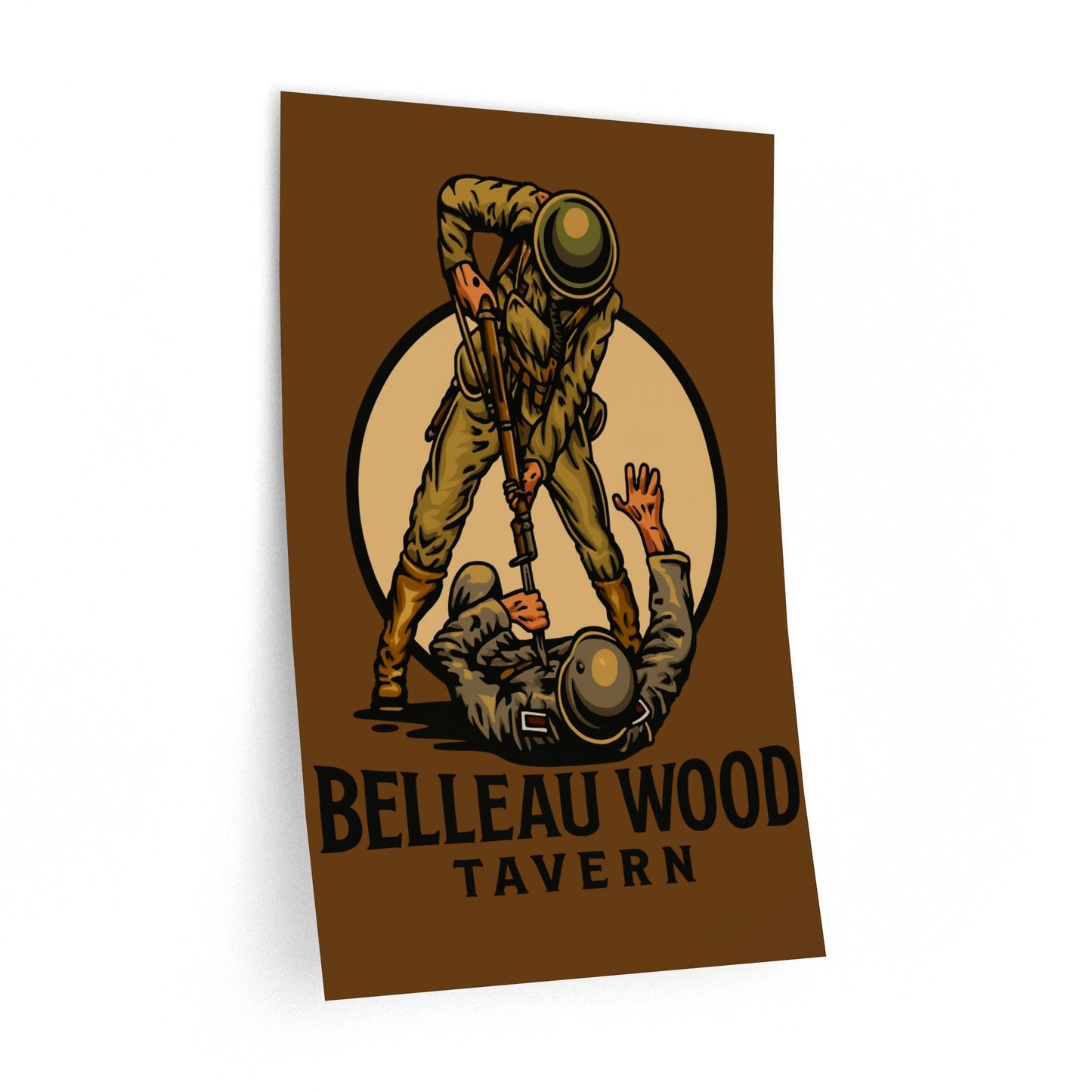 Belleau Wood Tavern Marine Bayonetting Hun Wall Decal, US Marines, USMC