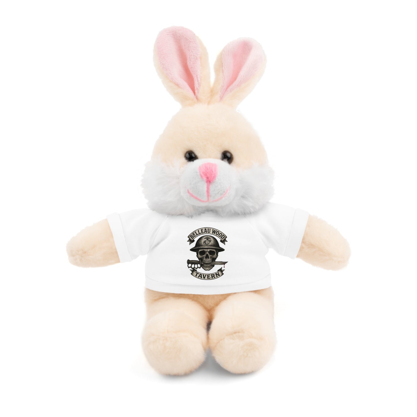 Personalized Stuffed Animal with Belleau Wood Skull T-Shirt Design