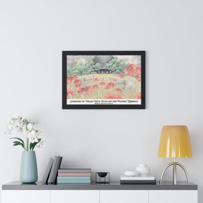 Framed Art Print — "Symphony of Valor: Devil Dogs and the Poppies' Embrace"