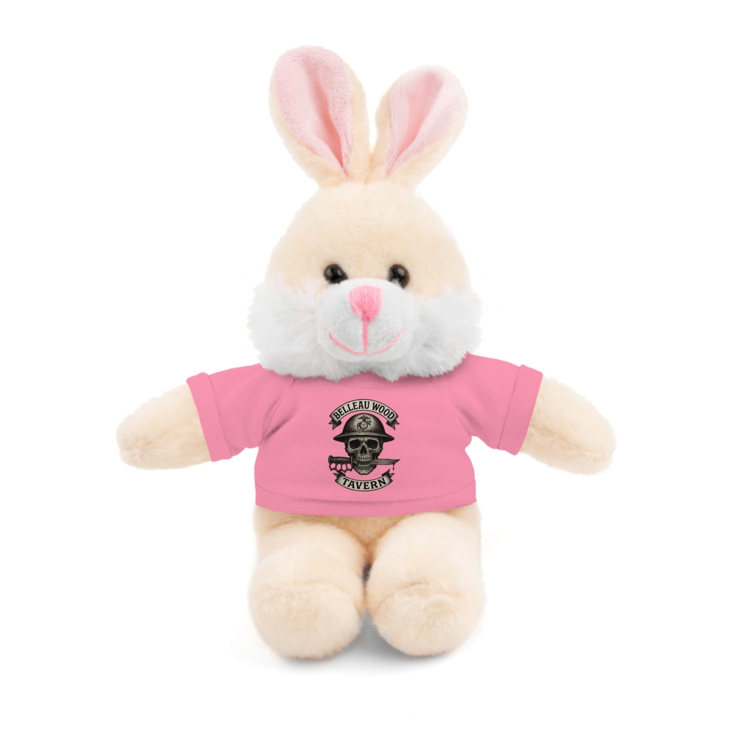 Personalized Stuffed Animal with Belleau Wood Skull T-Shirt Design