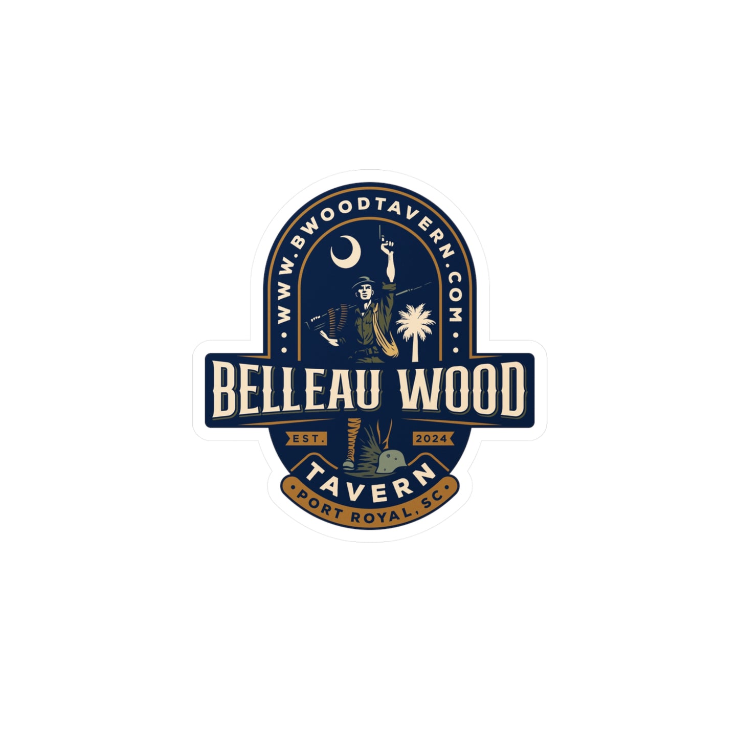 Belleau Wood Tavern Design, Vinyl Decal Stickers, Laptop Decals, Car Stickers
