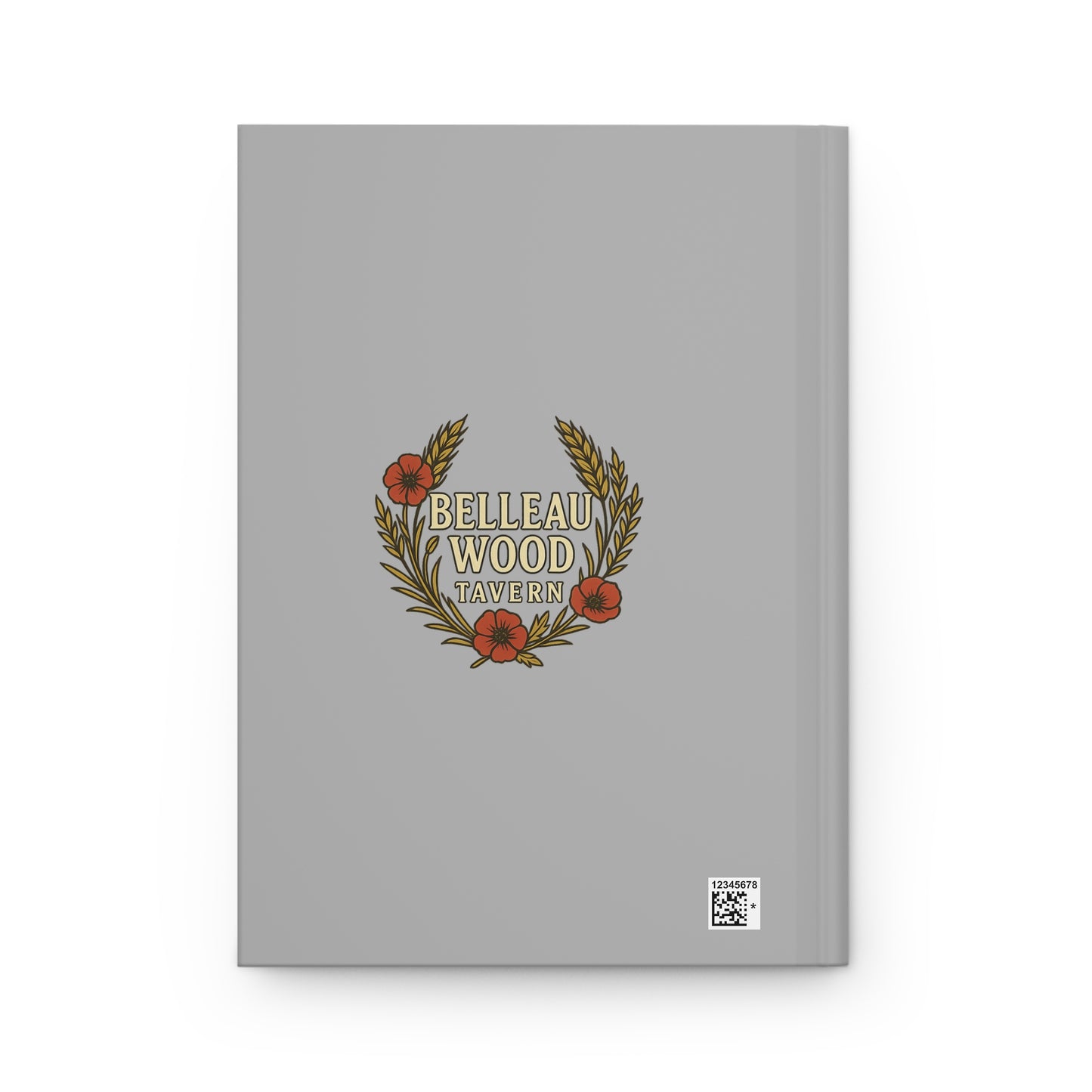 Belleau Wood Tavern Hardcover Journal — Military Skull Emblem Notebook with Poppies (Matte)