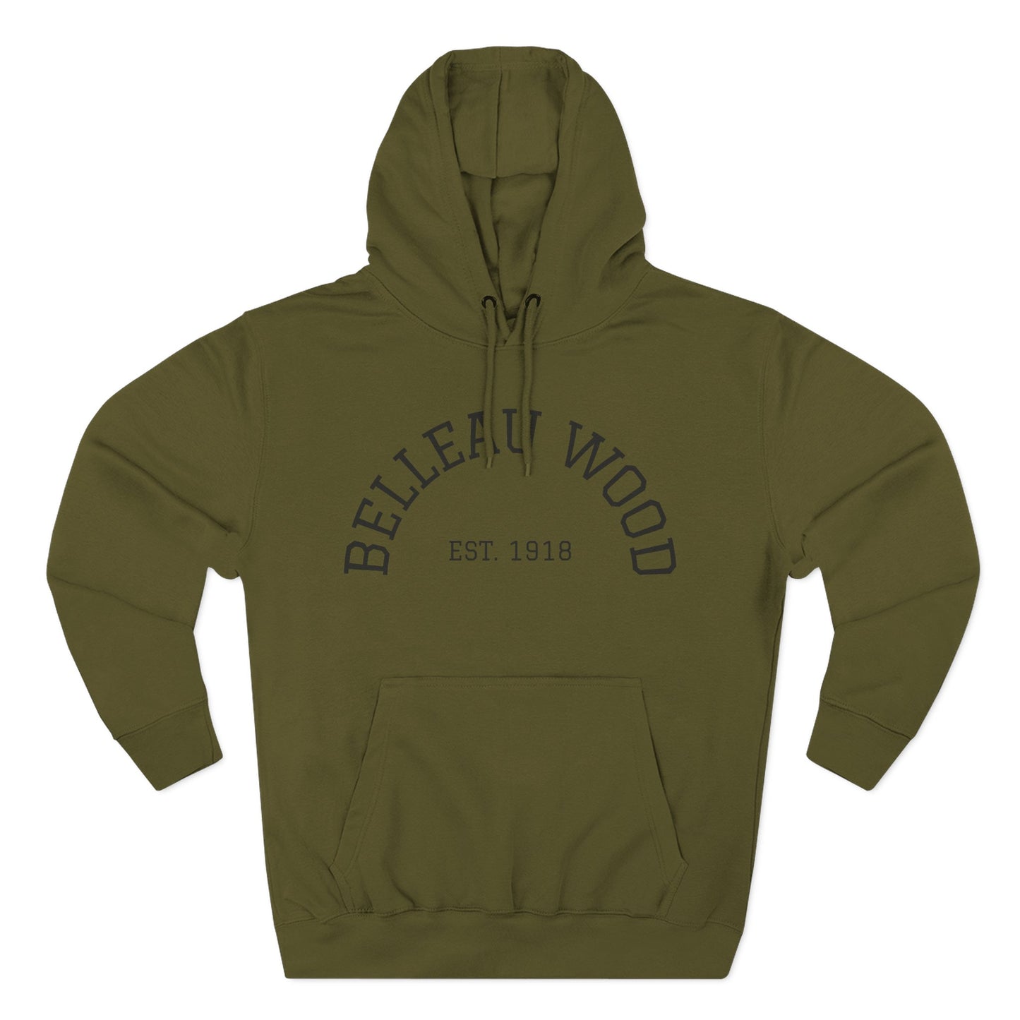 Three-Panel Fleece Hoodie- BELLEAU WOOD Est. 1918