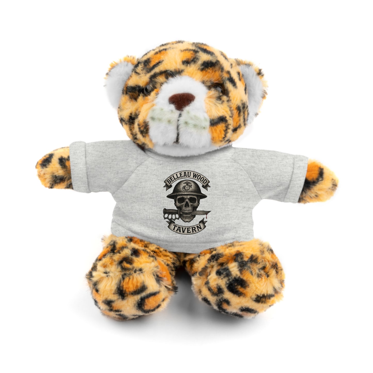 Personalized Stuffed Animal with Belleau Wood Skull T-Shirt Design