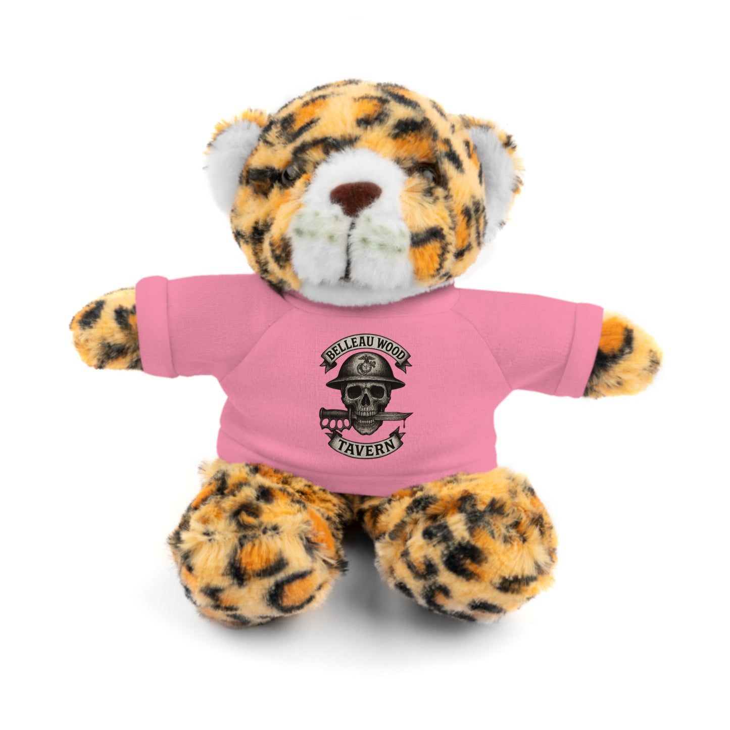 Personalized Stuffed Animal with Belleau Wood Skull T-Shirt Design