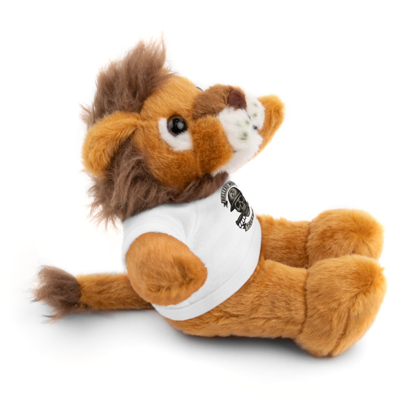 Personalized Stuffed Animal with Belleau Wood Skull T-Shirt Design