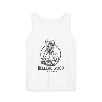 Vintage Belleau Wood Tavern Tank Top, Unisex Sleeveless Shirt, Summer Casual Wear, Gift for Beer Lovers, Retro Pub Apparel