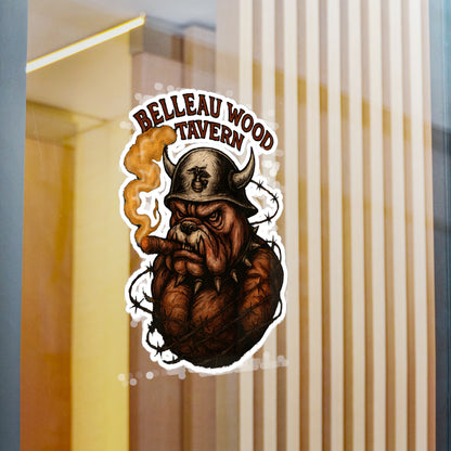 Belleau Wood Tavern Devil Dog with Cigar Marines Sticker Cut Vinyl Decals USMC