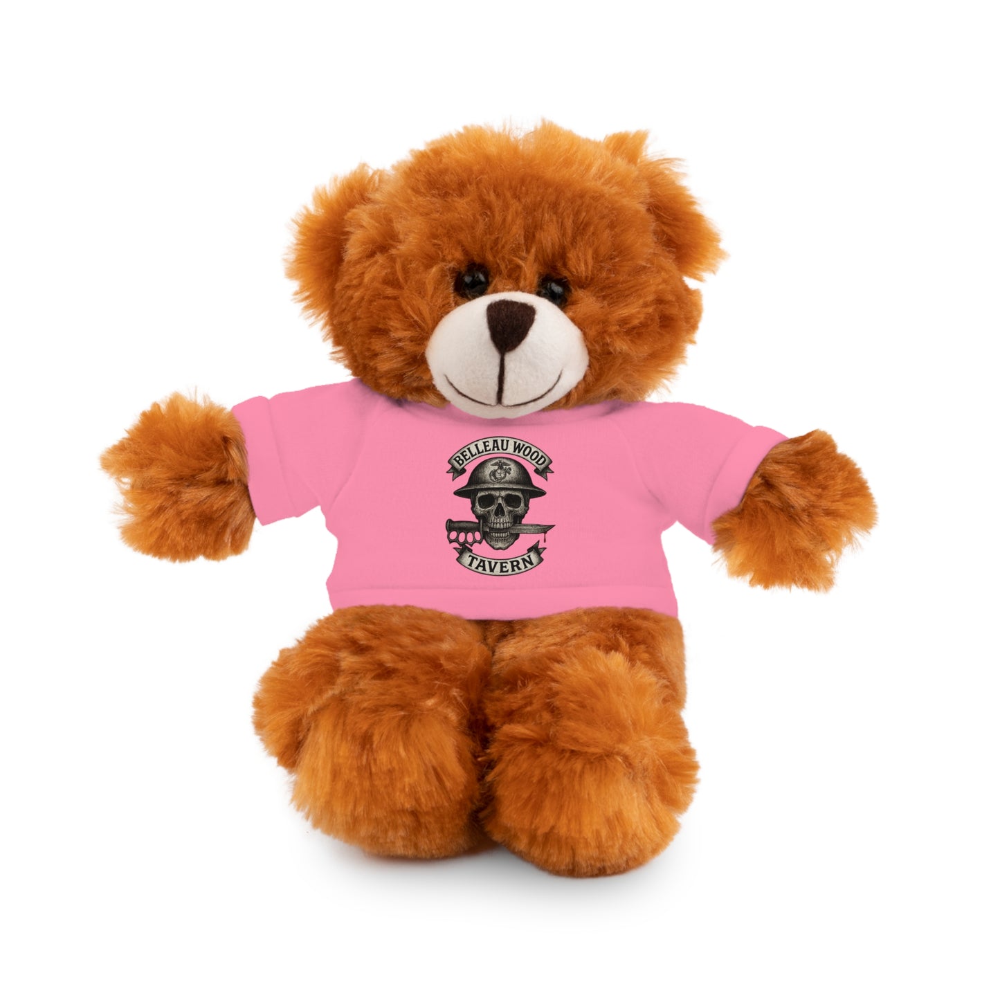 Personalized Stuffed Animal with Belleau Wood Skull T-Shirt Design