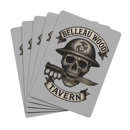Skull- US Marine Helmet and Trench Knife Belleau Wood Tavern Playing Cards