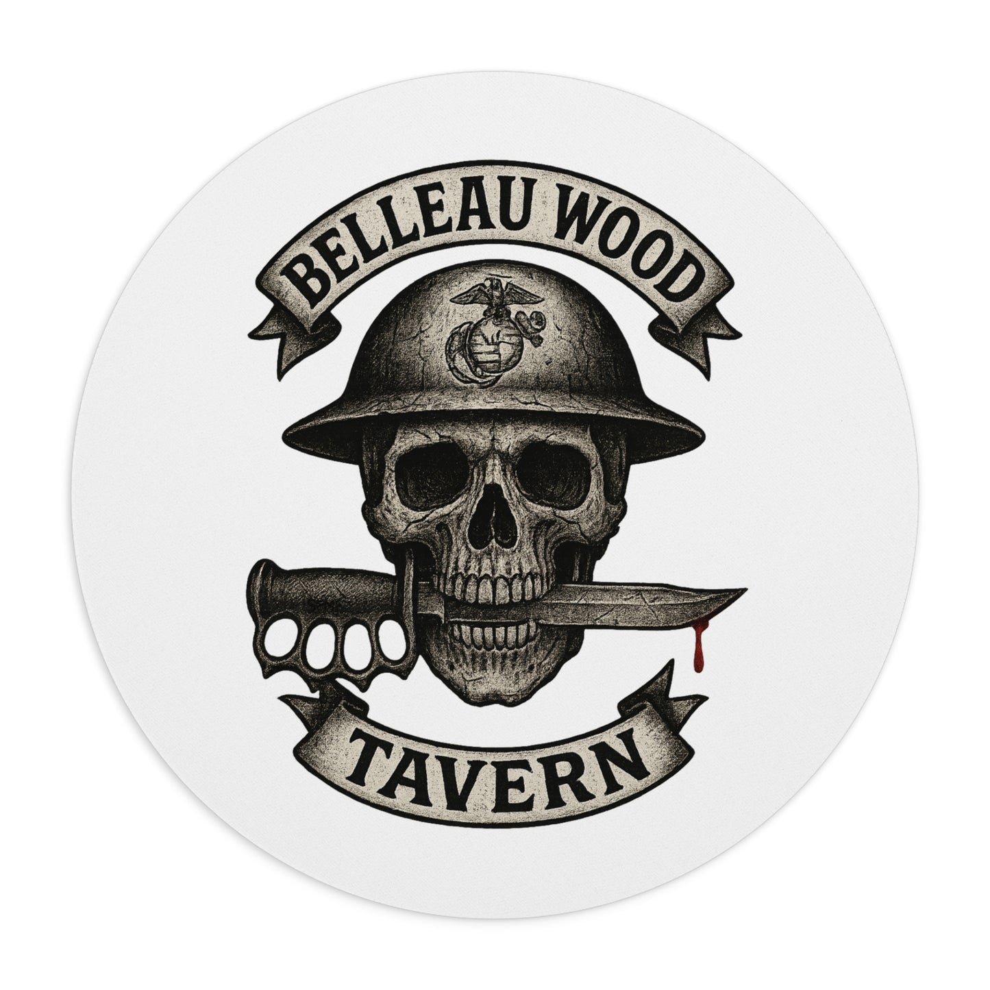 Custom Skull Graphic Mouse Pad - Belleau Wood Tavern Design