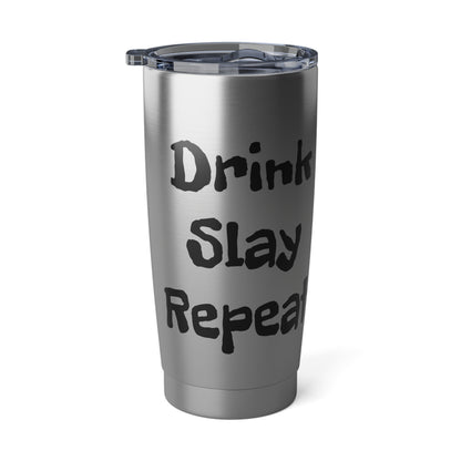 DRINK-SLAY-REPEAT Marine with Beer -US Flag Vagabond 20oz Tumbler, Travel Mug