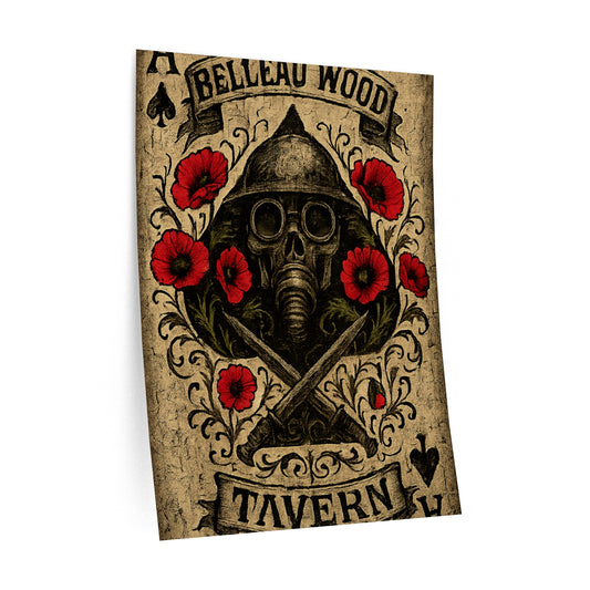 Belleau Wood Tavern Ace of Spades  Wall Decal, Man Cave Art, US Marines, USMC