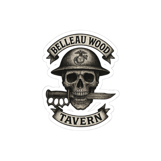 Vintage Skull Tavern Stickers, Skull Art Decor, Military-Themed Decals