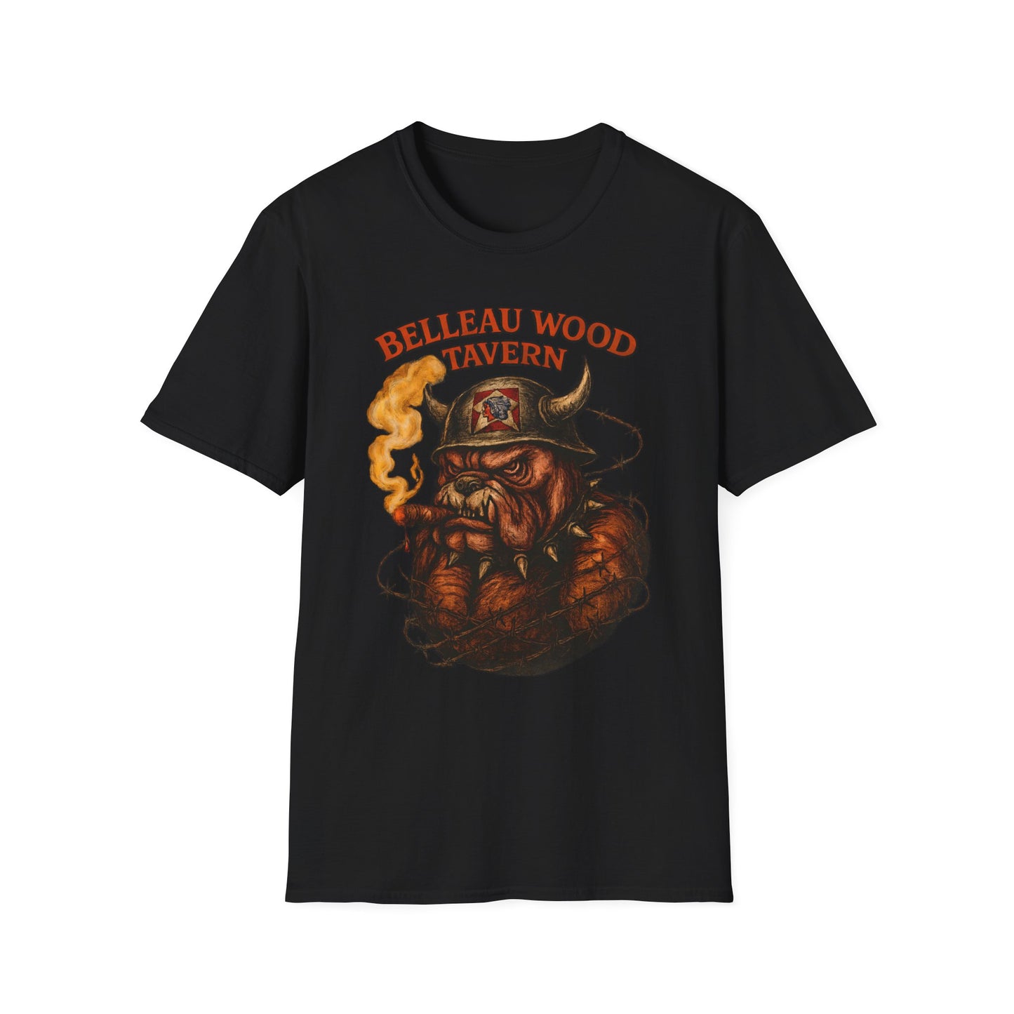 BELLEAU WOOD TAVERN Devil Dog USMC Unisex Softstyle T-Shirt, Vintage Graphic Tee