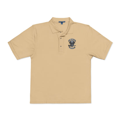 Embroidered Belleau Wood Tavern USMC Skull Helmet Unisex Polo Shirt