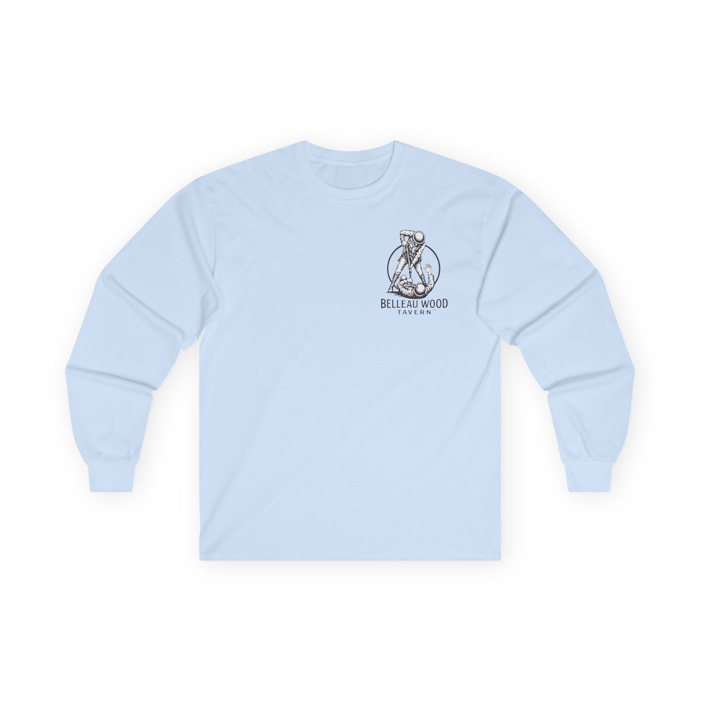 Skull Trench Knife (Back) -Belleau Wood Tavern Long Sleeve Tee - Unisex Ultra Cotton Shirt